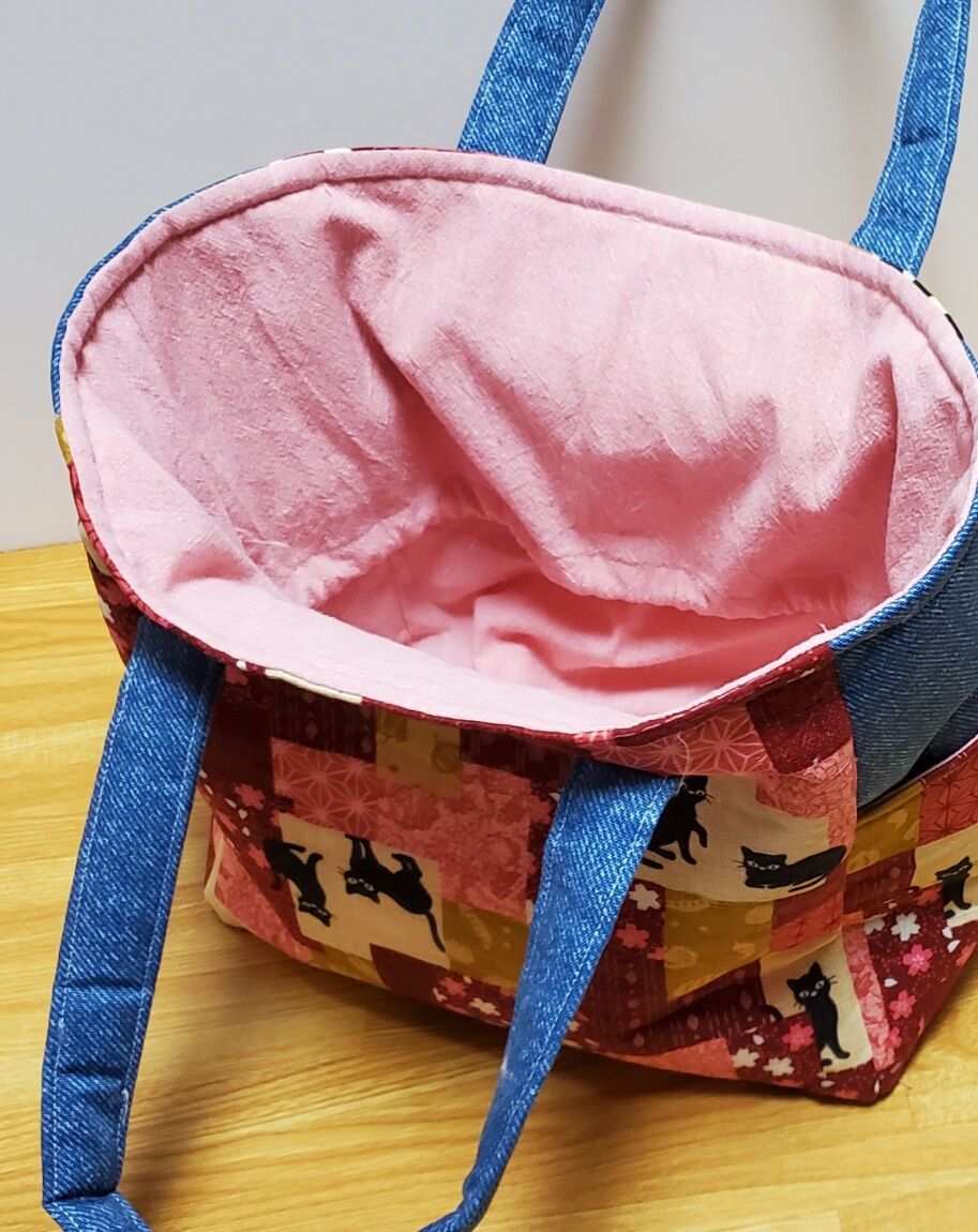 巾着付きトートバッグ スクエアバッグ#001 ハンドメイド | Pink-Boo