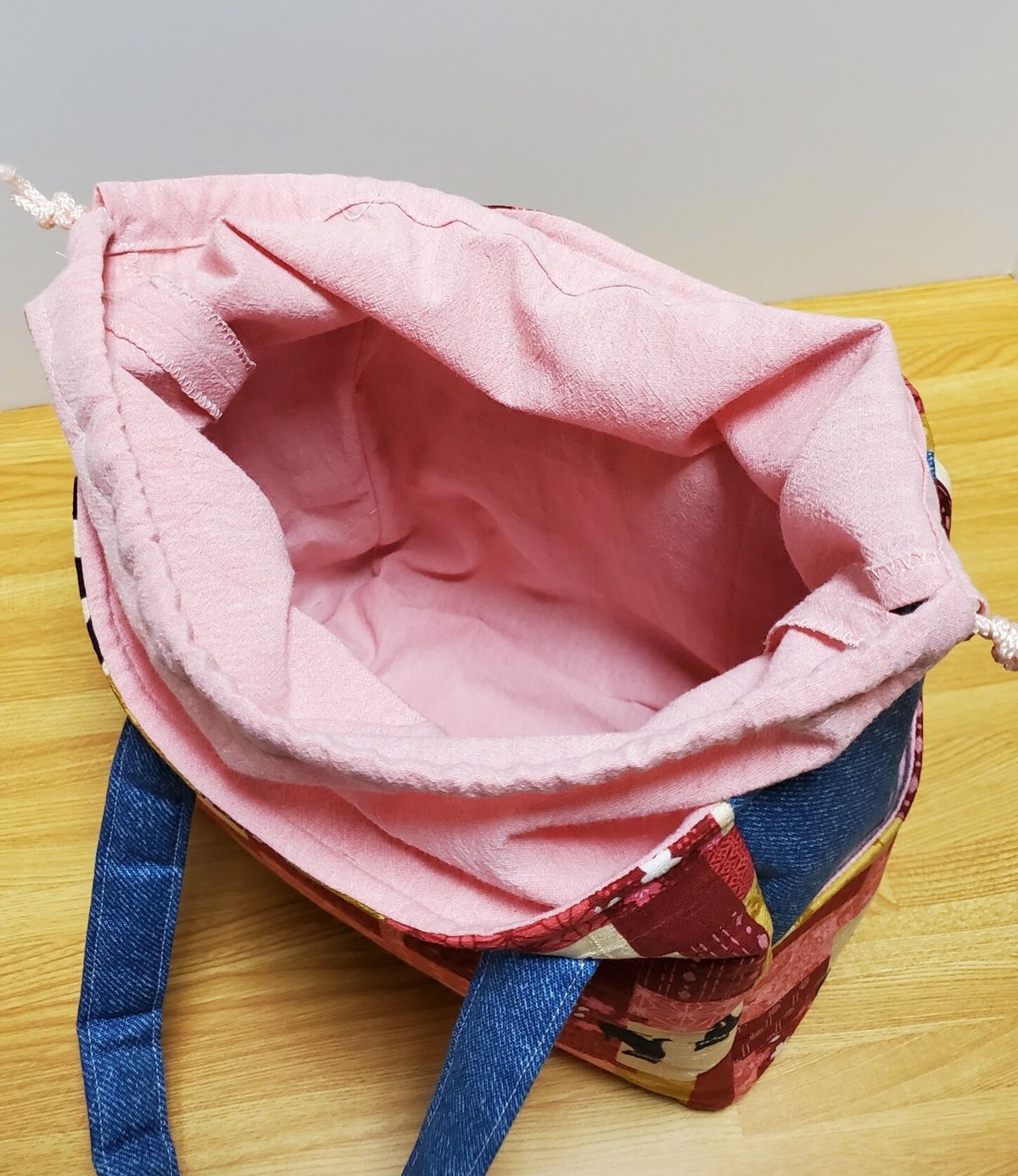 巾着付きトートバッグ スクエアバッグ#001 ハンドメイド | Pink-Boo