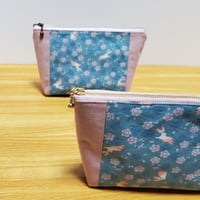 切り替えポーチ(20cmファスナー)　ハンドメイド