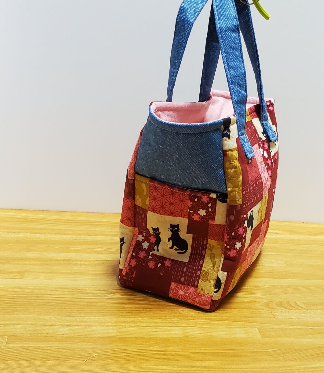 巾着付きトートバッグ スクエアバッグ#001 ハンドメイド | Pink-Boo