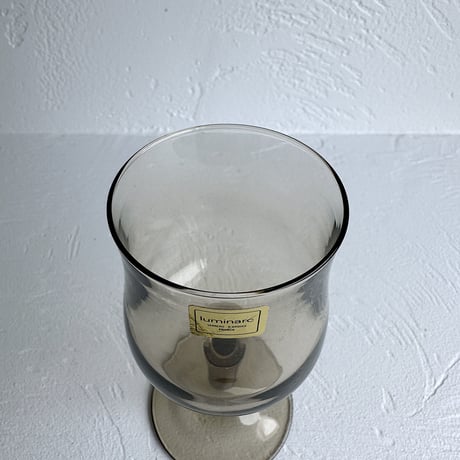 Luminarc smoked wine glass 80s FRANCE