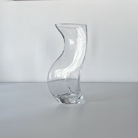 heavy wavy glass vase unknown