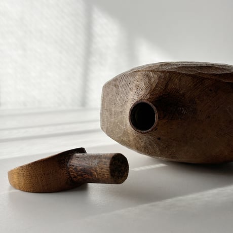 wood carved bottle 50s W.Germany