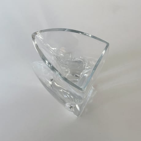 heavy wavy glass vase unknown