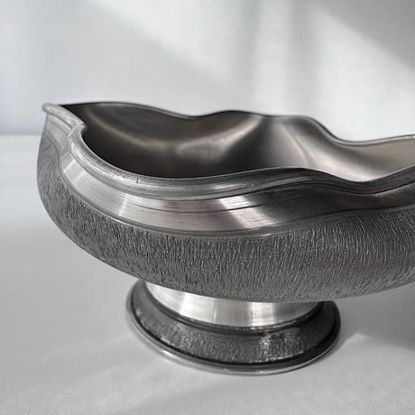 Pewter bowl distorted Norwegian 60s
