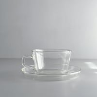 glass cup&saucer 60s E.Germany