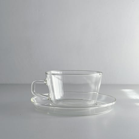 glass cup&saucer 60s E.Germany