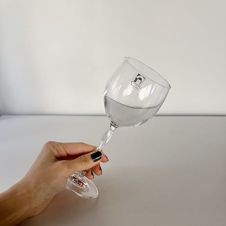crystal wine glass with twist stem 50s ITALY