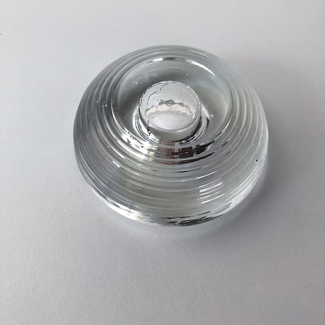 candle holder glass doughnut small 80s