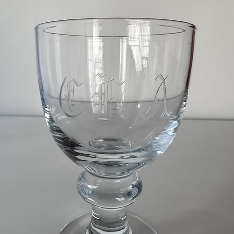 Big big big goblet with initials 80s