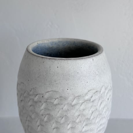 white club-shaped vase by Luise Wappler E.Germany