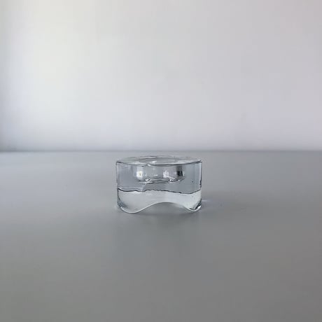 candle holder glass wave 80s