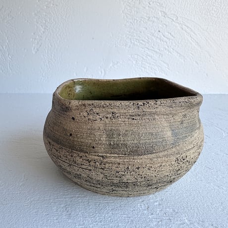 Studio pottery bowl with square rim