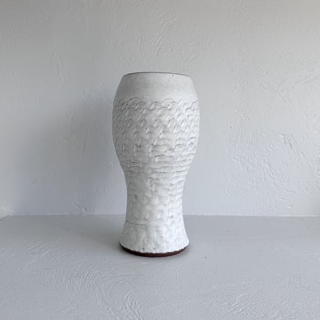 white club-shaped vase by Luise Wappler E.Germany