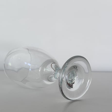 vintage heavy clear beer glass 80s