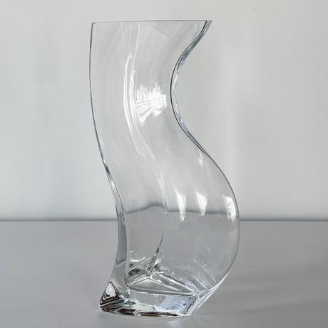 heavy wavy glass vase unknown
