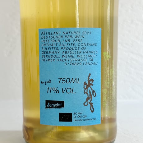<SPARKLING,WHITE> Petnat non deco 2023 / Hannes Bergdoll