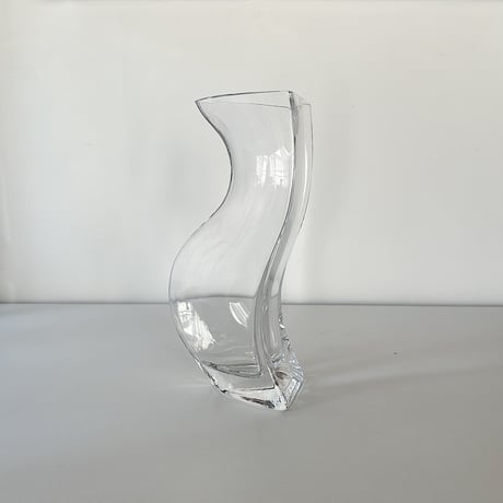 heavy wavy glass vase unknown