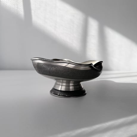 Pewter bowl distorted Norwegian 60s