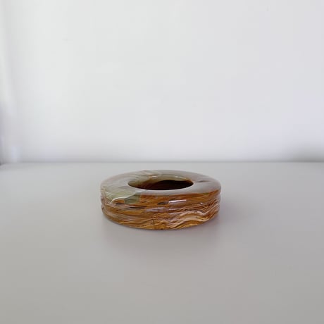 Olive-brown marble tray 70s <B>
