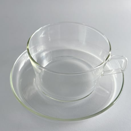 glass cup&saucer 60s E.Germany