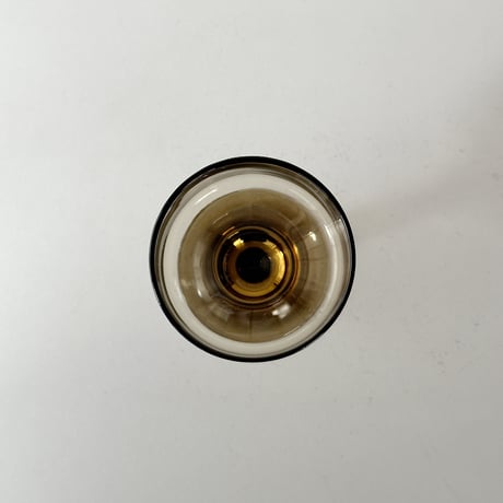 smokey-brown square wine glass 80s USA