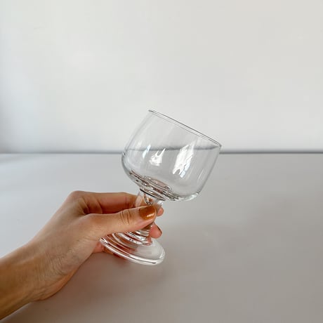 glass with bulbous bowl 80s FRANCE