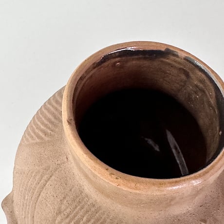 studio pottery ostrich clay vase
