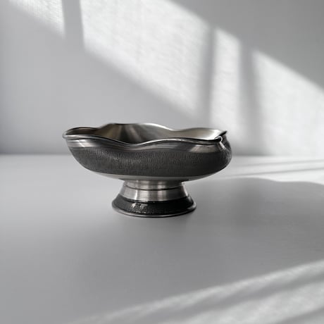Pewter bowl distorted Norwegian 60s