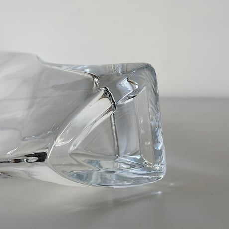 heavy wavy glass vase unknown