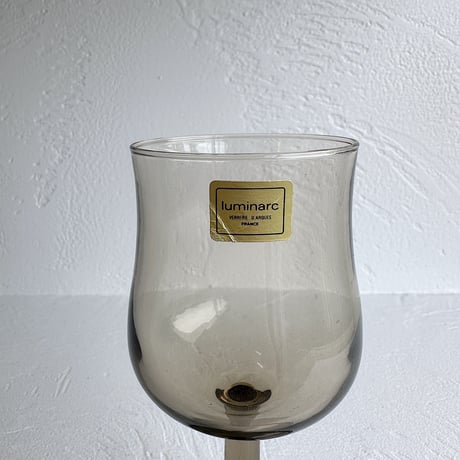 Luminarc smoked wine glass 80s FRANCE