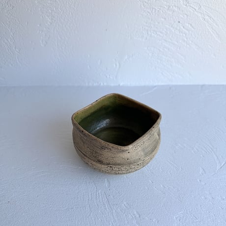 Studio pottery bowl with square rim