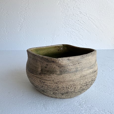 Studio pottery bowl with square rim
