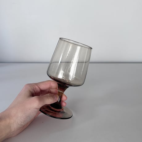 smokey-brown wine glass 60s