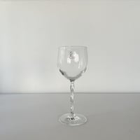 crystal wine glass with twist stem 50s ITALY
