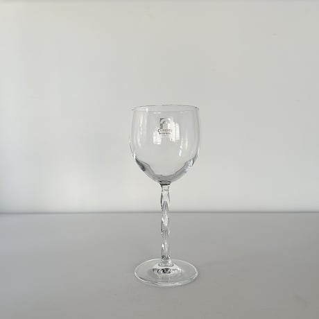 crystal wine glass with twist stem 50s ITALY