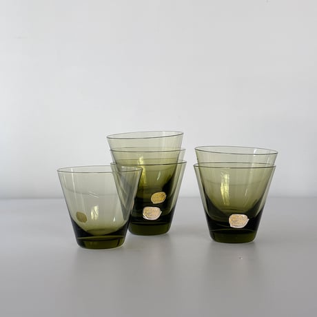 smokey green sake cup Bohemian 80s