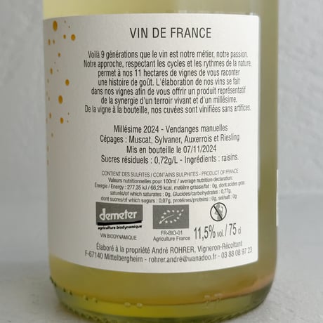<SPARKLING,WHITE> Bulles de Vie 2024  / Andre Rohrer