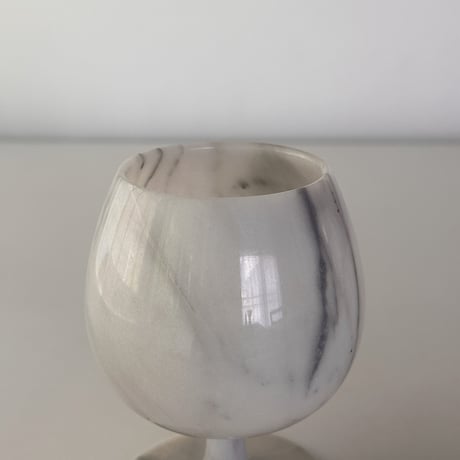 vintage onyx goblet with stem 80s