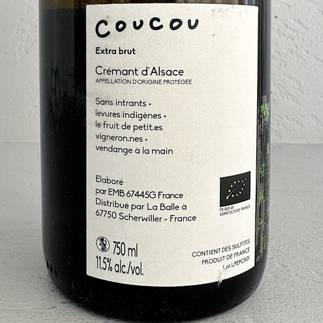 <SPARKLING, WHITE> Cremant d’Alsace 2020-2021 / Coucou