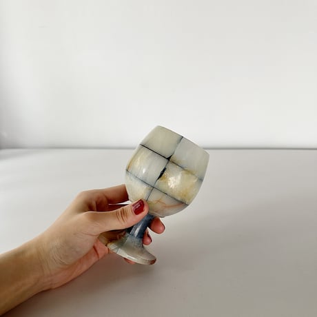 white x blue checkered onyx goblet 90s