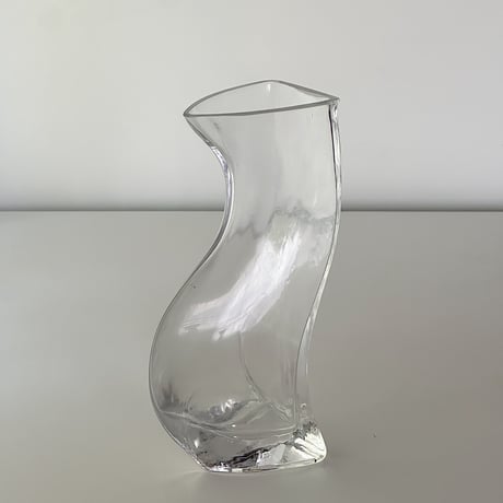 heavy wavy glass vase unknown