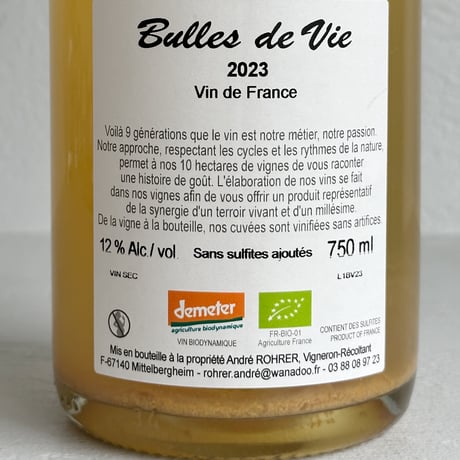 <SPARKLING,WHITE> Bulles de Vie 2023 / Andre Rohrer