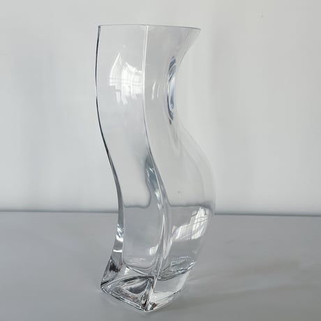heavy wavy glass vase unknown