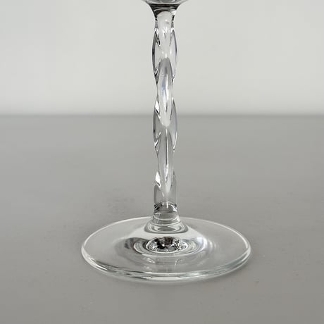 crystal wine glass with twist stem 50s ITALY