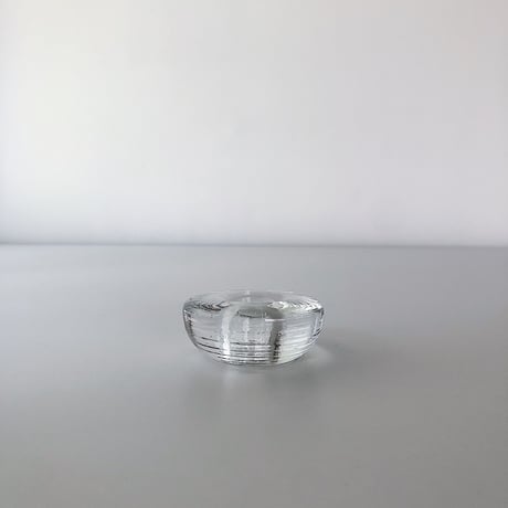 candle holder glass doughnut small 80s