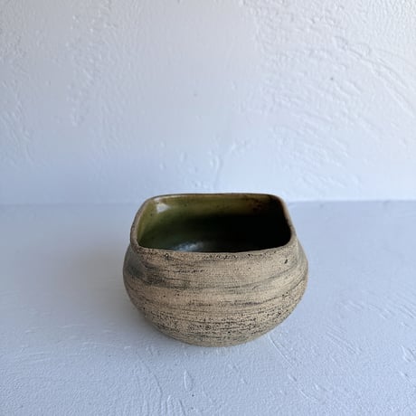 Studio pottery bowl with square rim