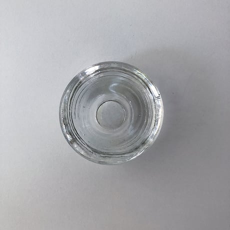 candle holder glass doughnut small 80s