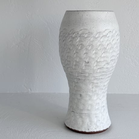 white club-shaped vase by Luise Wappler E.Germany