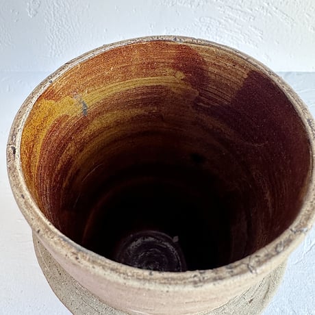 Studio pottery vase with rings